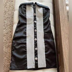 Strapless grey and black dress, size S (44 Europe)